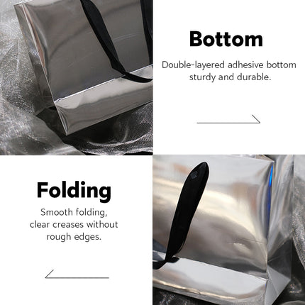 25PCS Silver Mirror Paper Bags Gift Bags with Handles for Birthday Party Favor