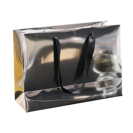 25PCS Silver Mirror Paper Bags Gift Bags with Handles for Birthday Party Favor