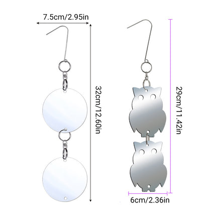 8 PCS Bird Repellent Reflector Mirror Outdoor Farm Hanging Bird Scare Device