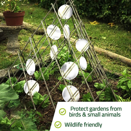 8 PCS Bird Repellent Reflector Mirror Outdoor Farm Hanging Bird Scare Device
