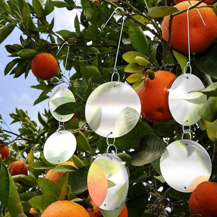 8 PCS Bird Repellent Reflector Mirror Outdoor Farm Hanging Bird Scare Device