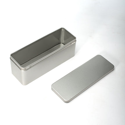 25 Pack Rectangular Metal Storage Tin Boxes with Lids Silver Gift and Craft Packaging