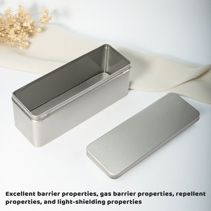 25 Pack Rectangular Metal Storage Tin Boxes with Lids Silver Gift and Craft Packaging