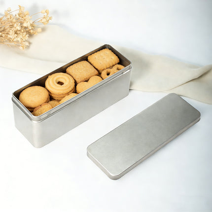 25 Pack Rectangular Metal Storage Tin Boxes with Lids Silver Gift and Craft Packaging