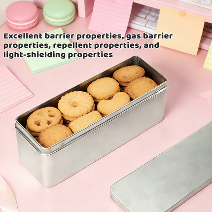 25 Pack Rectangular Metal Storage Tin Boxes with Lids Silver Gift and Craft Packaging