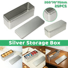 25 Pack Rectangular Metal Storage Tin Boxes with Lids Silver Gift and Craft Packaging