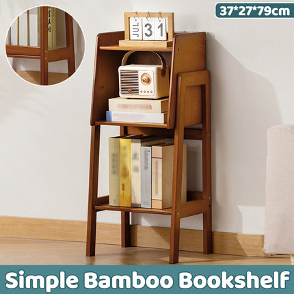 Simple Bookshelf Floor Standing Bookcase Sturdy Large Capacity for Home Office