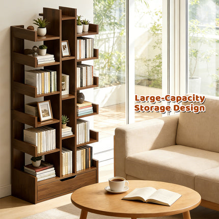 Multi Layer Freestanding Storage Rack Shelf Living Room Bedroom Book Display