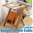 Simple Home Glass Small Coffee Table Space Saving Modern Style For Living Room