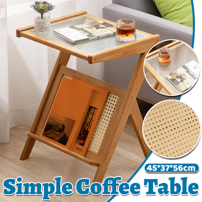 Simple Home Glass Small Coffee Table Space Saving Modern Style For Living Room