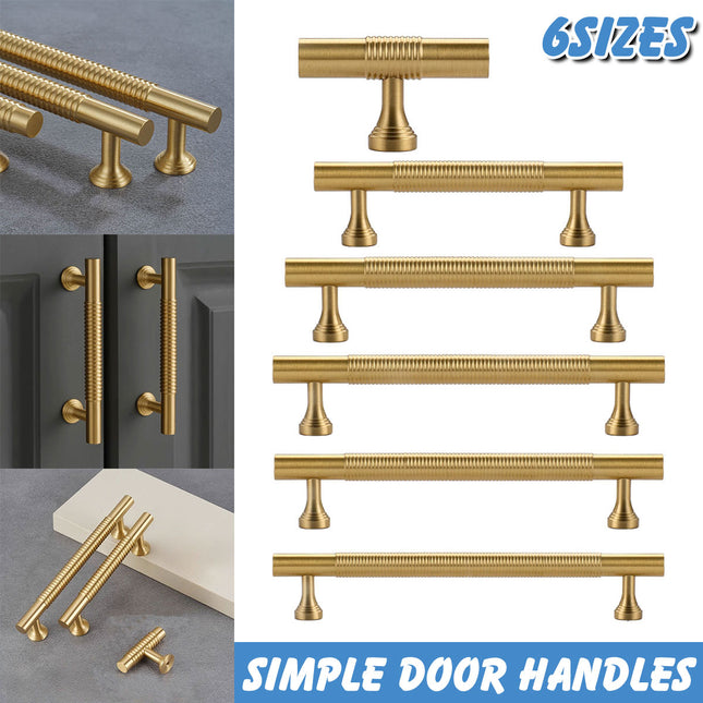 6 Sizes Gold Cabinet Door Handle Light Luxury Bronze Pull for Wardrobe Drawer