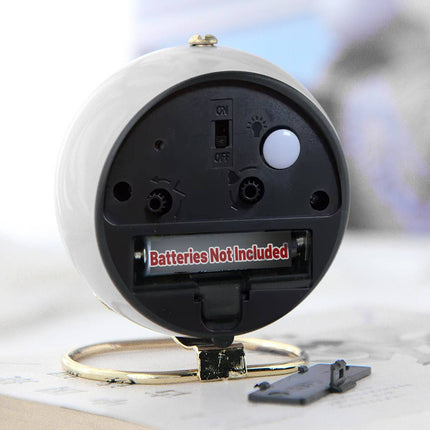 Simple Quiet Metal Alarm Clock with Night Light Battery-powered for Home Bedroom