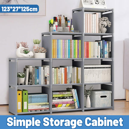 Home Multi Layer Combination Bookcase Storage Rack Sturdy Durable Space Saving