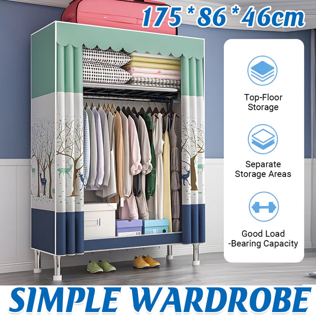 Simple Wardrobe Closet Large Capacity for Bedroom Easy Assembly Space Saving