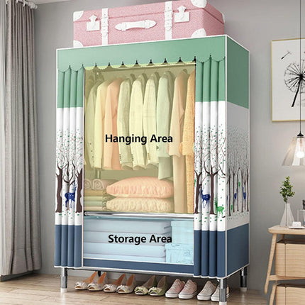 Simple Wardrobe Closet Large Capacity for Bedroom Easy Assembly Space Saving