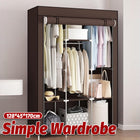 Simple Wardrobe With Shoe Rack Non Woven Fabric Foldable For Home Bedroom