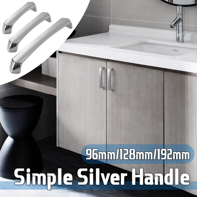 Cabinet Door Handle Bright Silver Modern Simple Wardrobe Kitchen Bathroom Pull