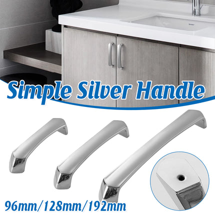 Cabinet Door Handle Bright Silver Modern Simple Wardrobe Kitchen Bathroom Pull