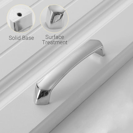 Cabinet Door Handle Bright Silver Modern Simple Wardrobe Kitchen Bathroom Pull