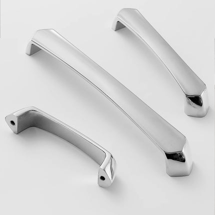 Cabinet Door Handle Bright Silver Modern Simple Wardrobe Kitchen Bathroom Pull
