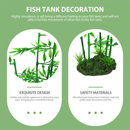 Aquarium Simulation Bamboo Decor Non-Toxic Fish Tank Background Decoration Use