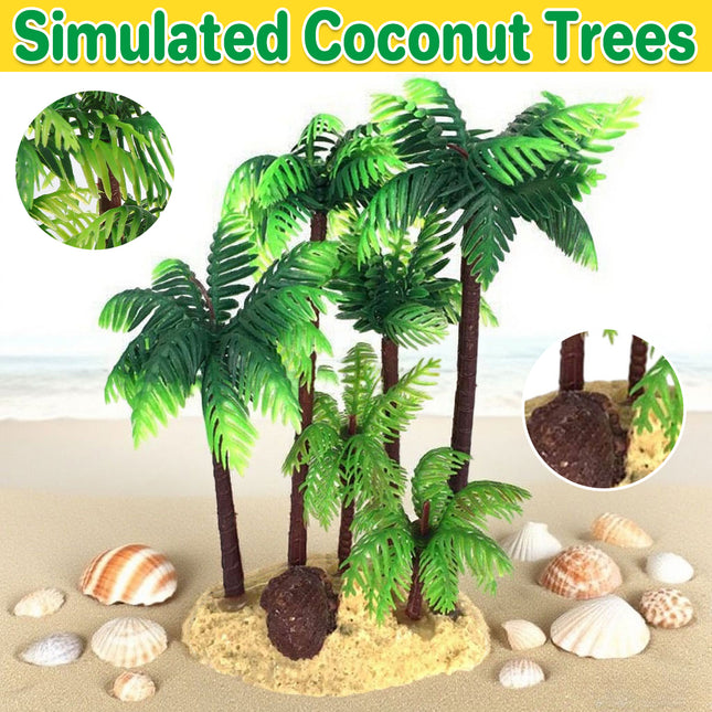 Plastic Simulated Coconut Tree Decoration for Freshwater Saltwater Fish Tank