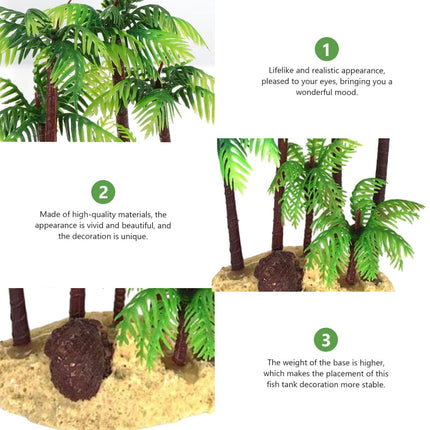 Plastic Simulated Coconut Tree Decoration for Freshwater Saltwater Fish Tank