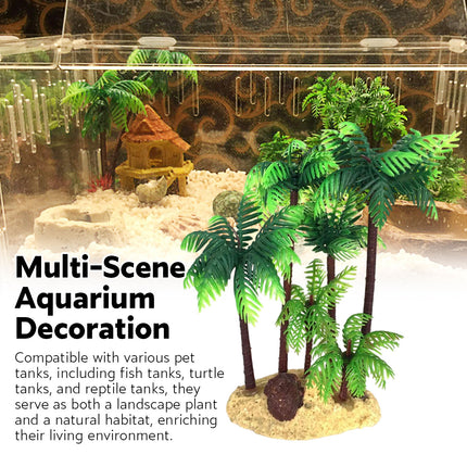 Plastic Simulated Coconut Tree Decoration for Freshwater Saltwater Fish Tank