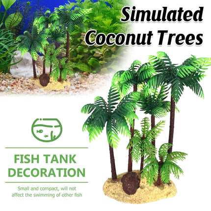 Plastic Simulated Coconut Tree Decoration for Freshwater Saltwater Fish Tank