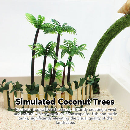 Plastic Simulated Coconut Tree Decoration for Freshwater Saltwater Fish Tank
