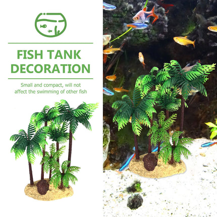 Plastic Simulated Coconut Tree Decoration for Freshwater Saltwater Fish Tank