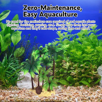 Plastic Simulated Coconut Tree Decoration for Freshwater Saltwater Fish Tank