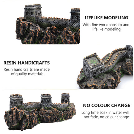 Great Wall resin aquarium ornament features - lifelike modeling fine workmanship no colour change when soaked