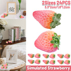 24PCS Artificial Strawberry Realistic Fruit for Photography Home Office Decor