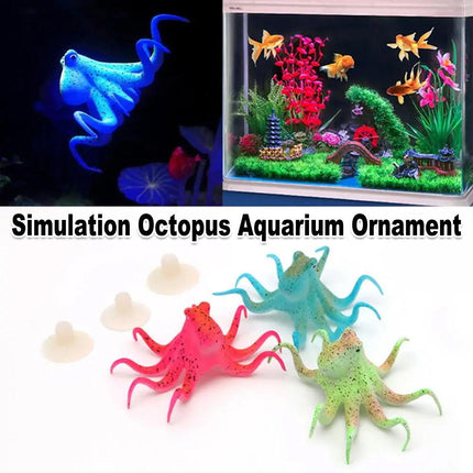 Glowing Aquarium Ornament Simulation Octopus Fish Squid Fish Tank Decoration