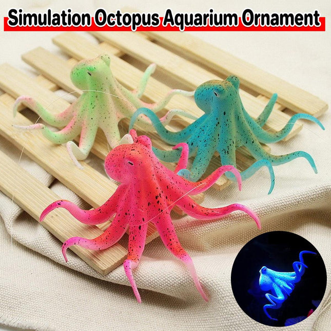 Glowing Aquarium Ornament Simulation Octopus Fish Squid Fish Tank Decoration