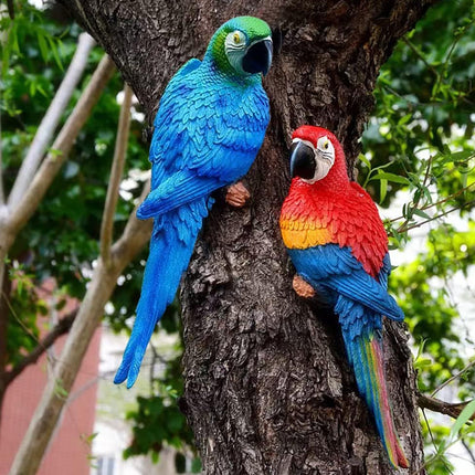 Simulated Half Parrot Tree Hanging Wall Decoration Durable for Home Garden Use