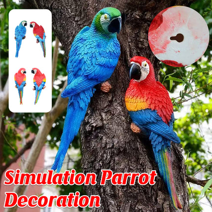 Simulated Half Parrot Tree Hanging Wall Decoration Durable for Home Garden Use