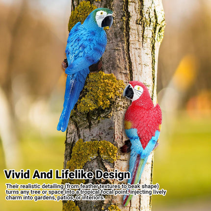 Simulated Half Parrot Tree Hanging Wall Decoration Durable for Home Garden Use