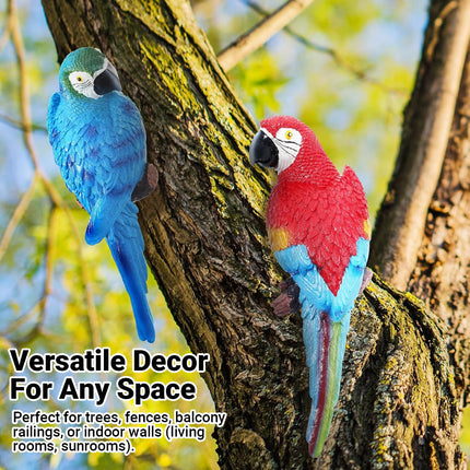 Simulated Half Parrot Tree Hanging Wall Decoration Durable for Home Garden Use