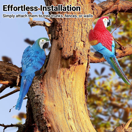 Simulated Half Parrot Tree Hanging Wall Decoration Durable for Home Garden Use