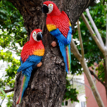 Simulated Half Parrot Tree Hanging Wall Decoration Durable for Home Garden Use