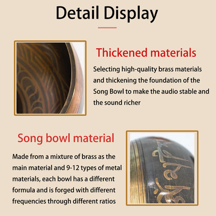 Tibetan Singing Bowl with Striker and Cushion for Meditation Yoga Mindfulness ASMR