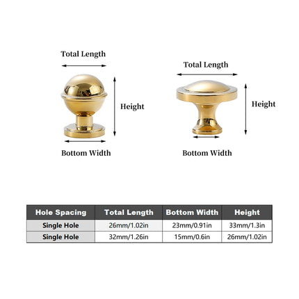 2 Sizes Light Luxury Wardrobe Handles Simple Single Hole Drawer Cabinet Pulls
