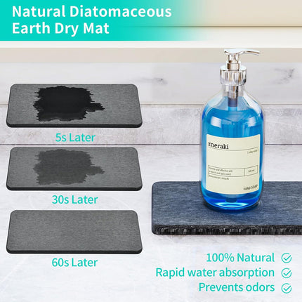 Kitchen Sink Caddy Sponge Brush Holder Diatomite Pad Stainless Steel Organiser