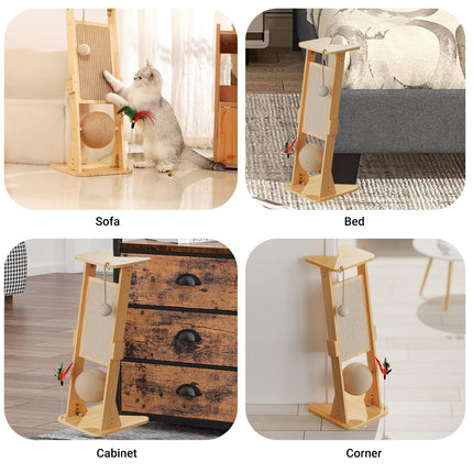 Cat Scratch Board Upright Claw Grinding Post Corner Scratching Column For Indoor