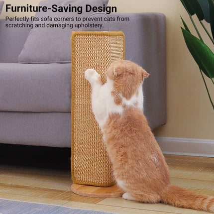 Corner Sisal Cat Scratching Post 52cm Wooden Base