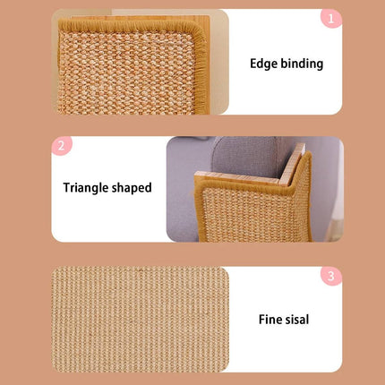 Corner Sisal Cat Scratching Post 52cm Wooden Base