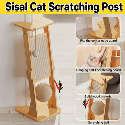 Cat Scratch Board Upright Claw Grinding Post Corner Scratching Column For Indoor