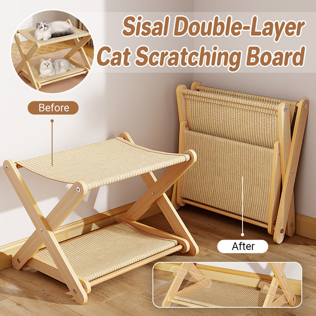 Sisal Double Layer Cat Scratching Board Durable Foldable for Indoor Cats Kittens
